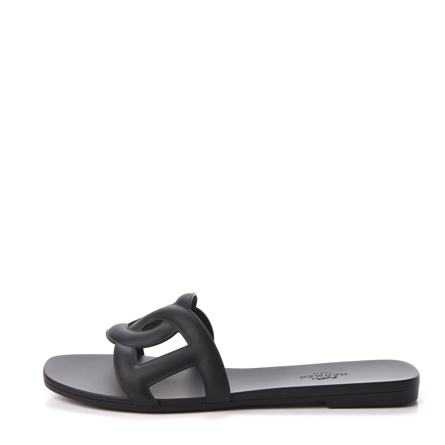 Hermes Rubber Aloha Sandals 37 Black 1 of 9