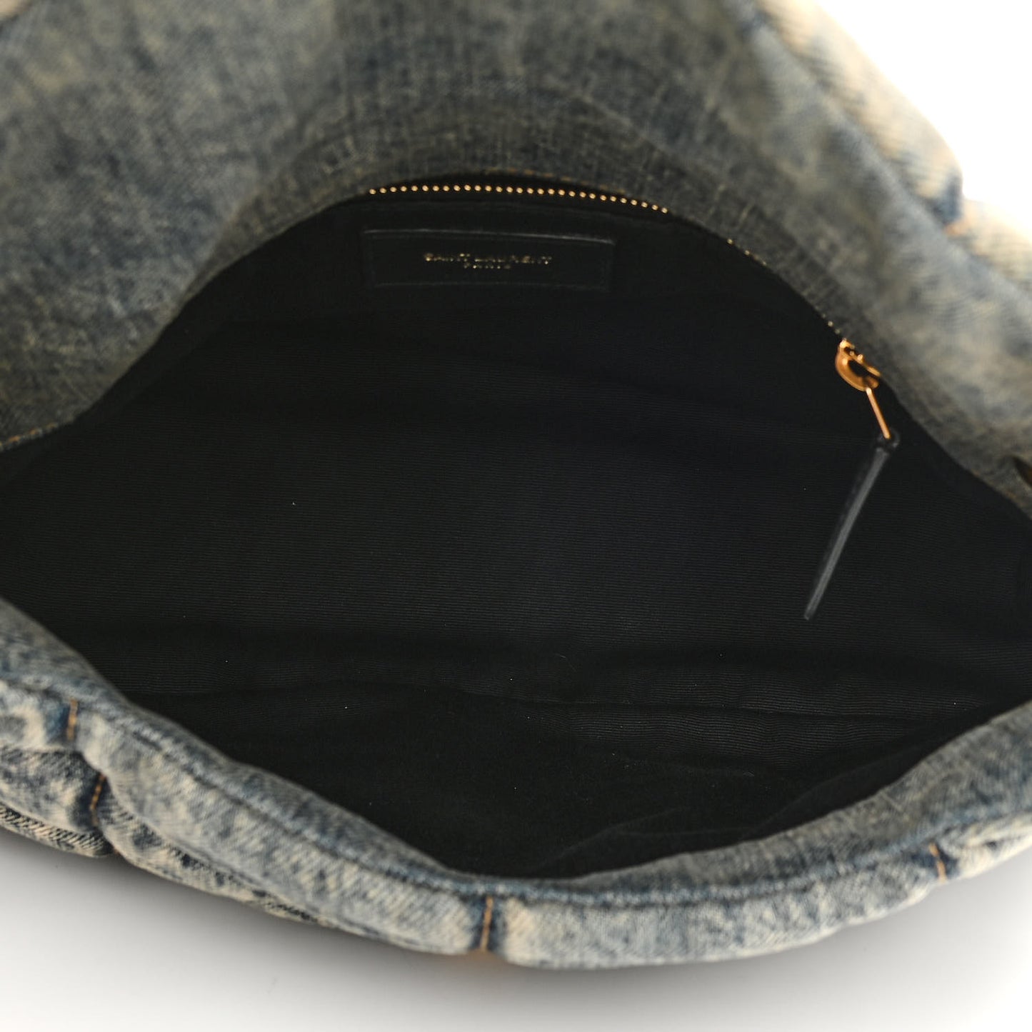 Denim Quilted Small Loulou Puffer Monogram Chain Satchel Rodeo Blue