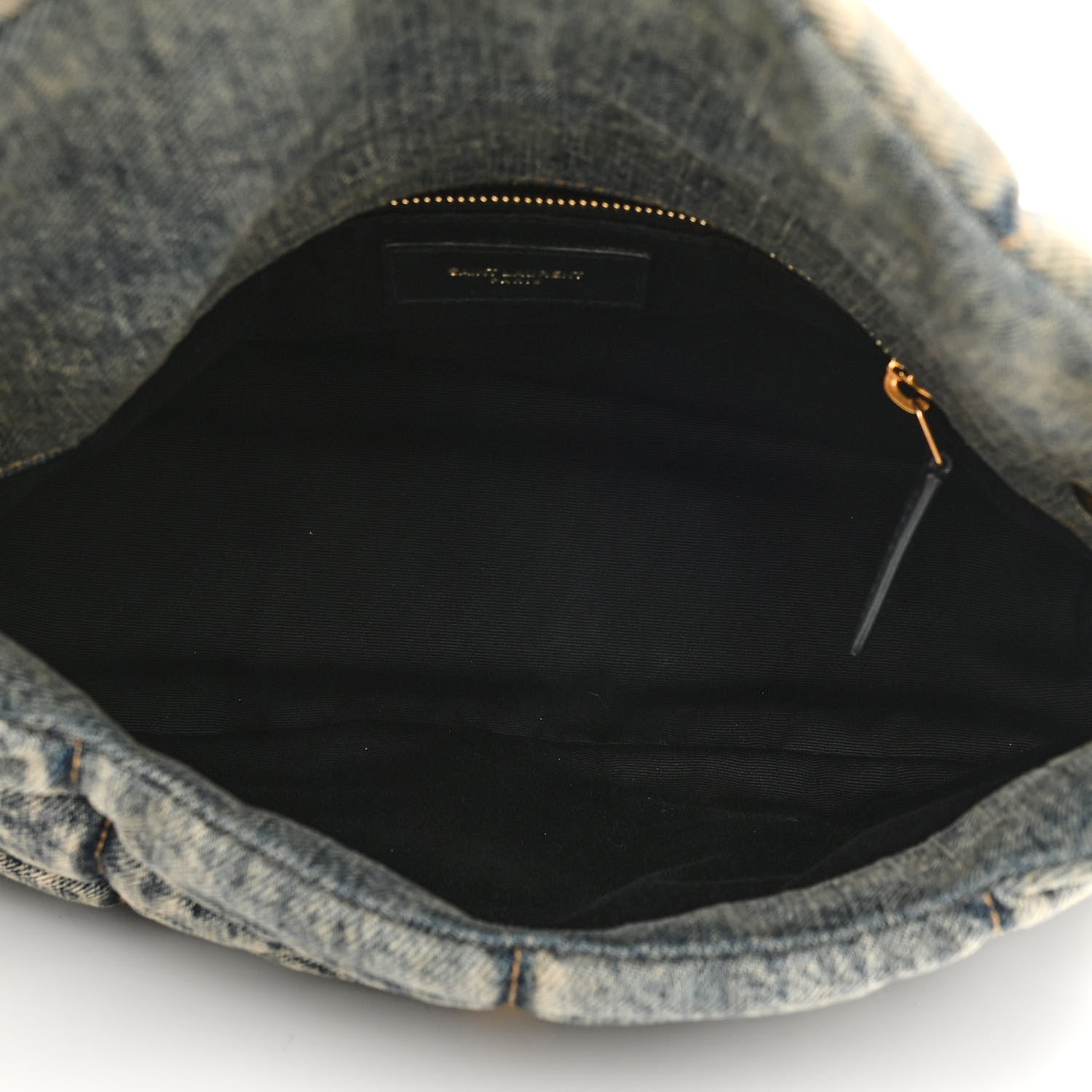 Saint Laurent Denim Quilted Small Loulou Puffer Monogram Chain Satchel Rodeo Blue 4 of 9