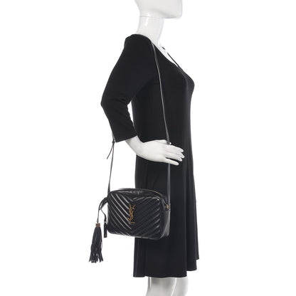 Saint Laurent Calfskin Matelasse Monogram Lou Camera Bag Black 2 of 8