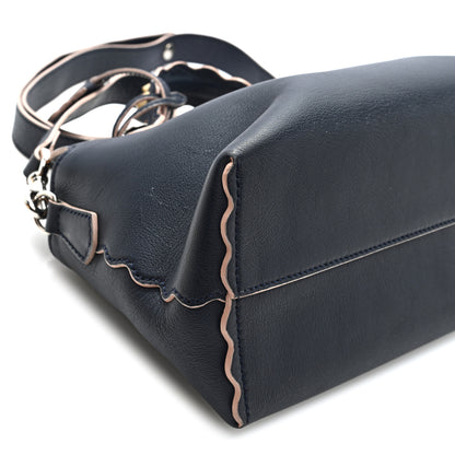 Fendi Vitello Dolce Scalloped Studded Medium By The Way Boston Bag Blu Notte 10 of 11
