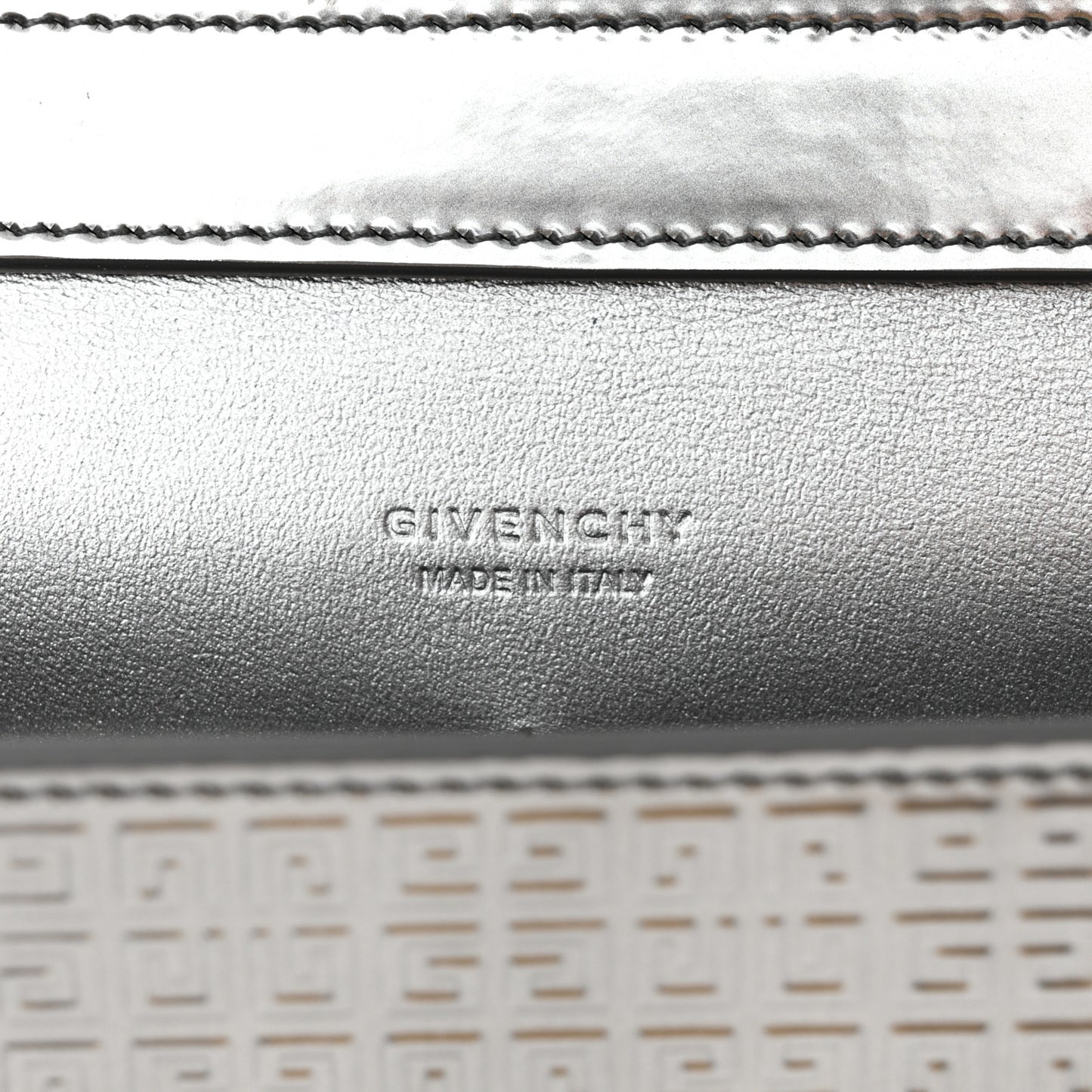 Metallic Calfskin 4G Embossed Small 4G Crossbody Silver