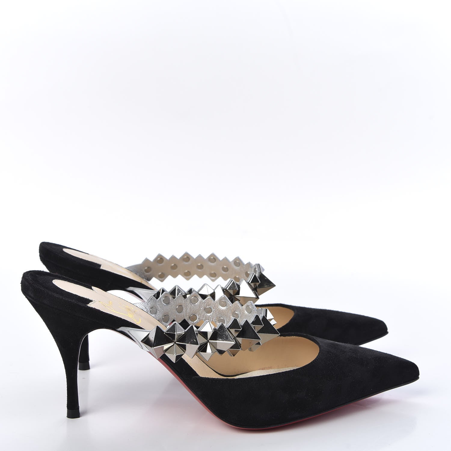 Christian Louboutin Veau Velours Specchio Planet Choc 80 Mule 35.5 Black 4 of 9