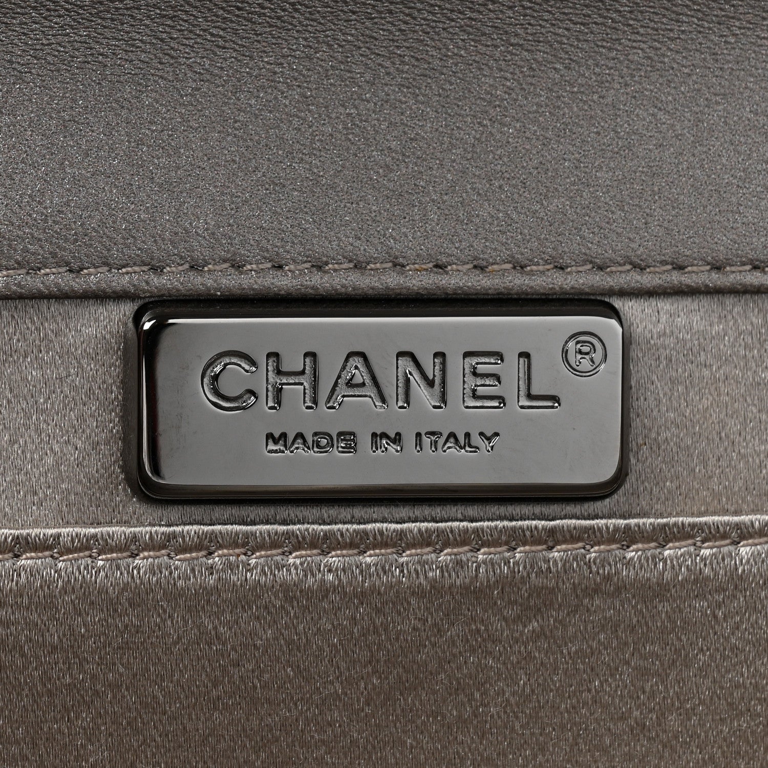 Chanel Crystal Satin Metal Handle Evening Clutch Silver 5 of 8