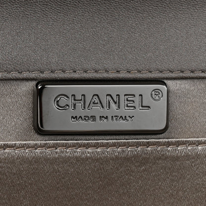 Chanel Crystal Satin Metal Handle Evening Clutch Silver 5 of 8