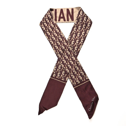 Christian Dior Silk Oblique Mitzah Scarf Bordeaux 1 of 4