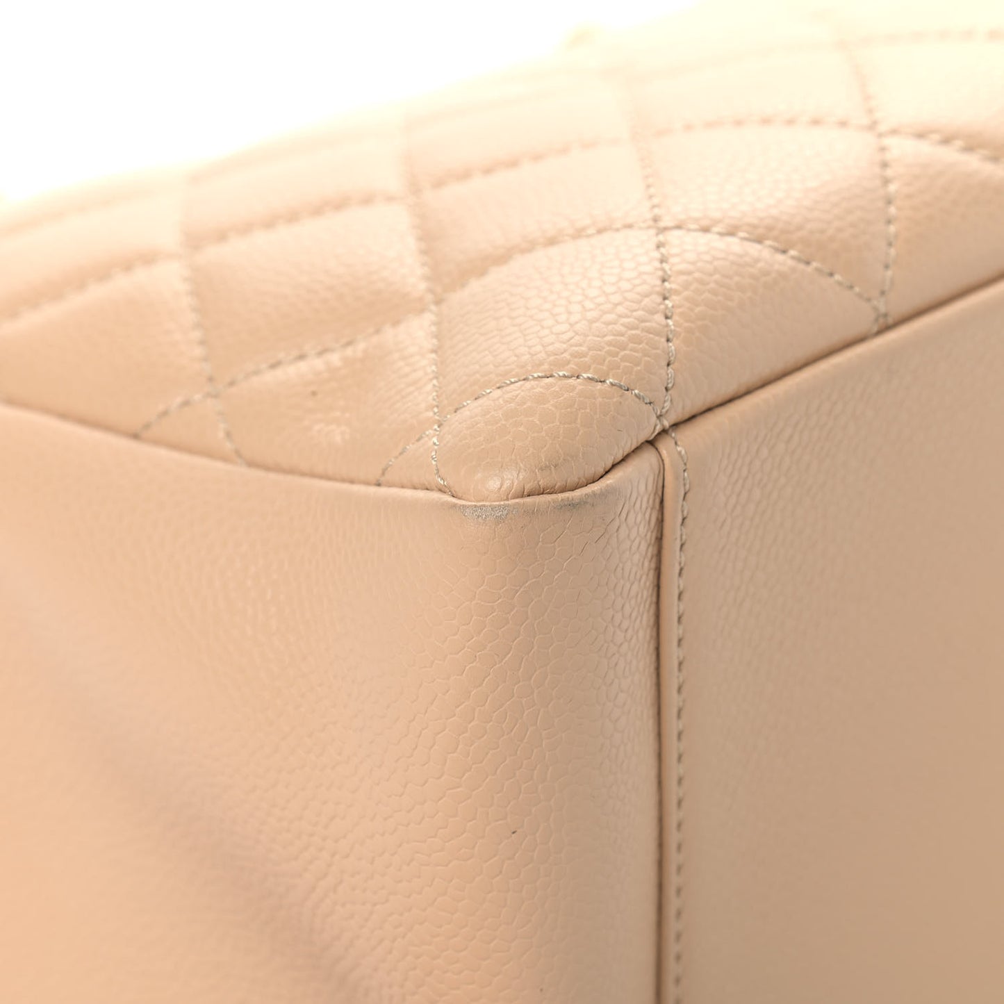 Caviar Quilted Grand Shopping Tote GST Beige
