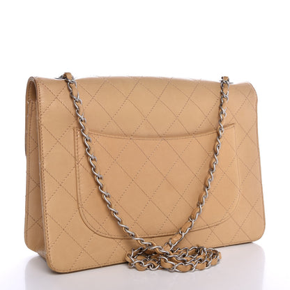 Chanel Lambskin Stitched Jumbo Single Flap Beige 3 of 13