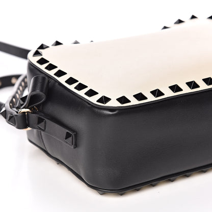 Valentino Garavani Calfskin Rockstud Camera Crossbody Bag Ivory Black 7 of 9