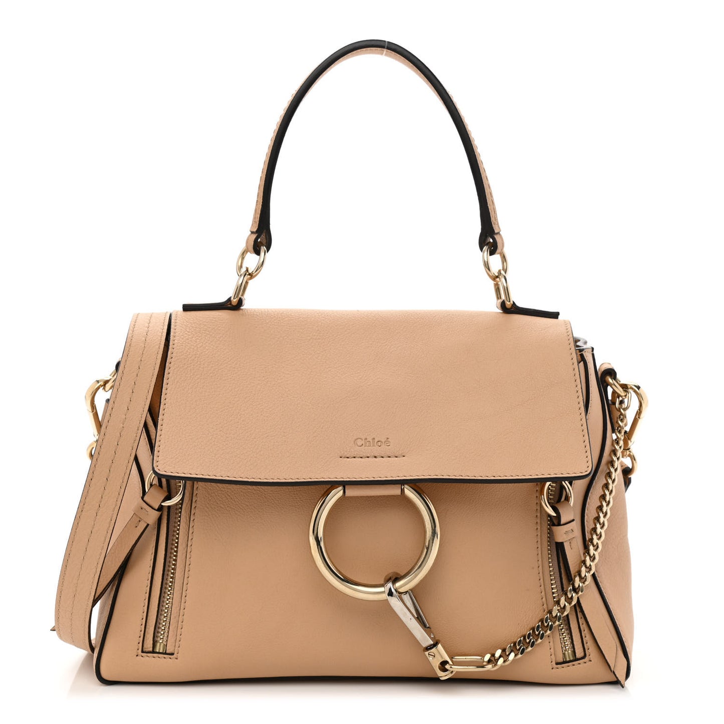 Calfskin Small Faye Day Shoulder Bag Blush Nude