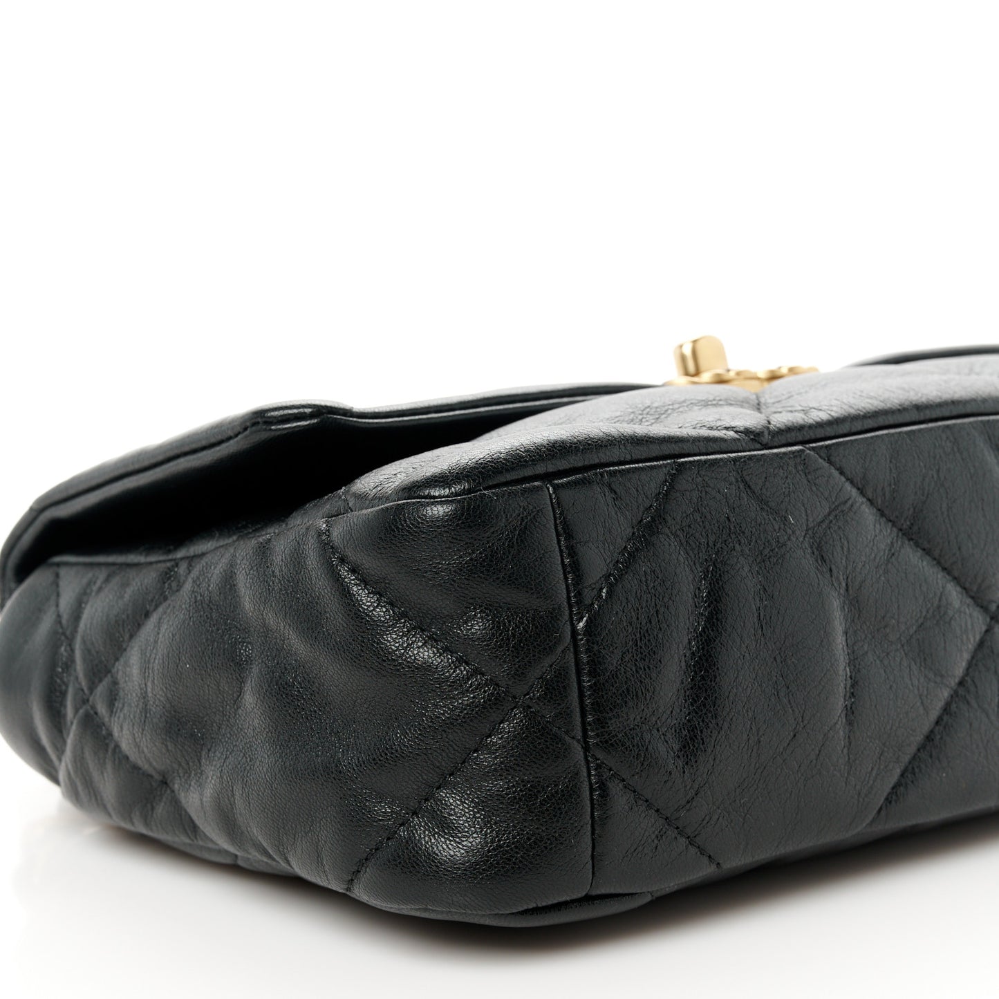Goatskin Quilted Medium Chanel 19 Flap Black