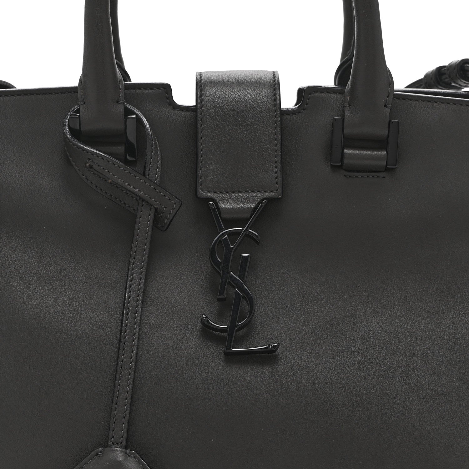 Saint Laurent Calfskin Small Monogram Cabas Grey 8 of 11