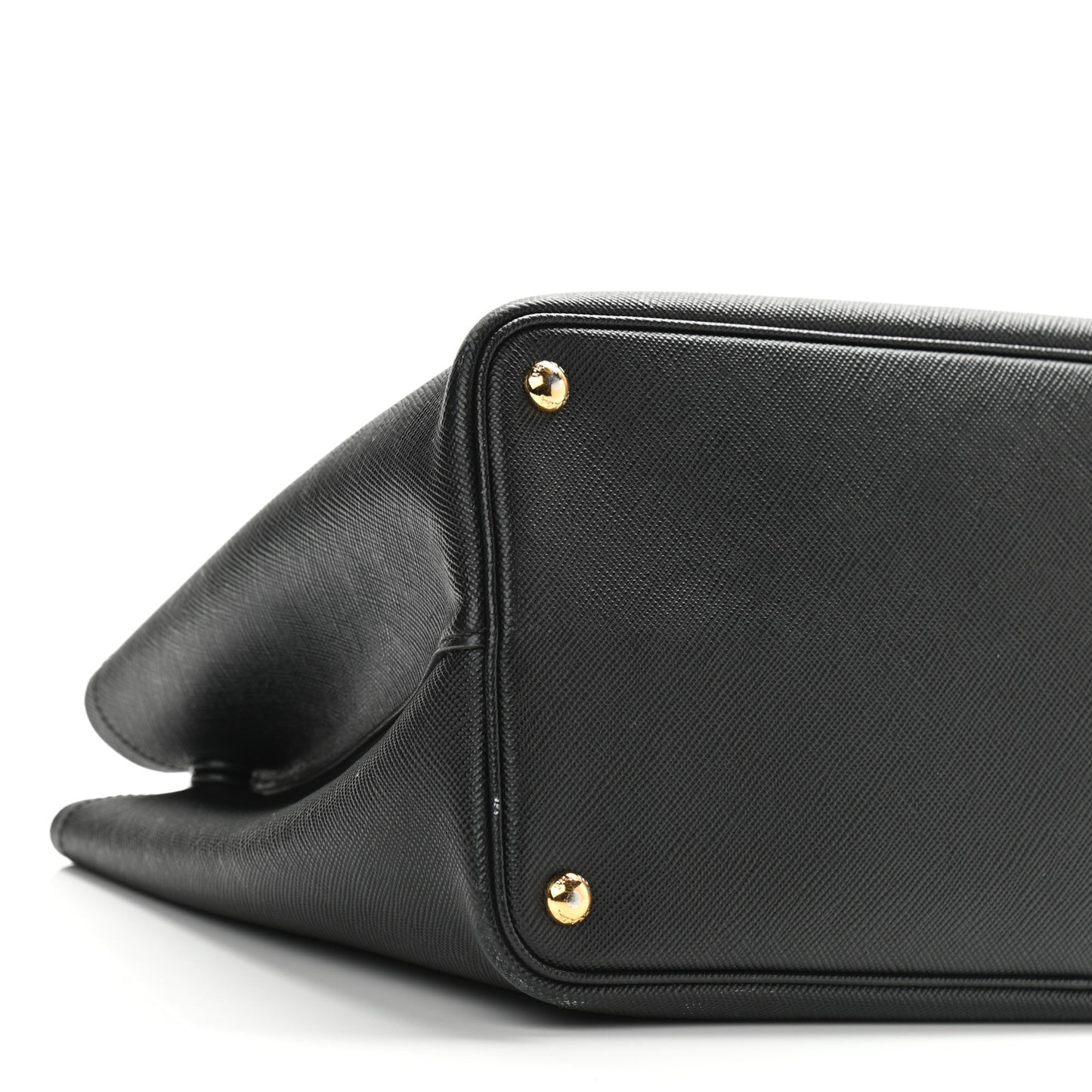Saffiano Cuir Medium Double Bag Black Fuoco