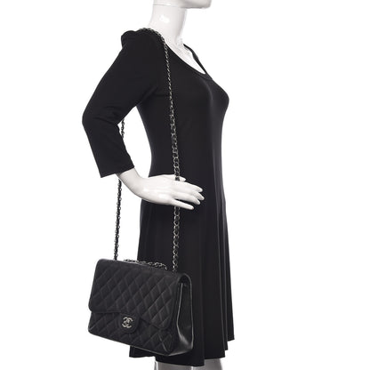 Chanel Caviar Quilted Jumbo Single Flap Black 2 of 10