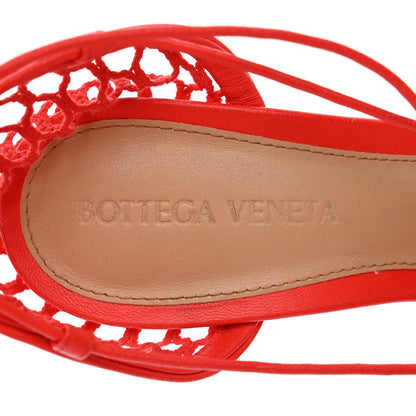 Bottega Veneta Mesh Nappa Stretch Ankle Tie Sandals 36 Tomato 7 of 13