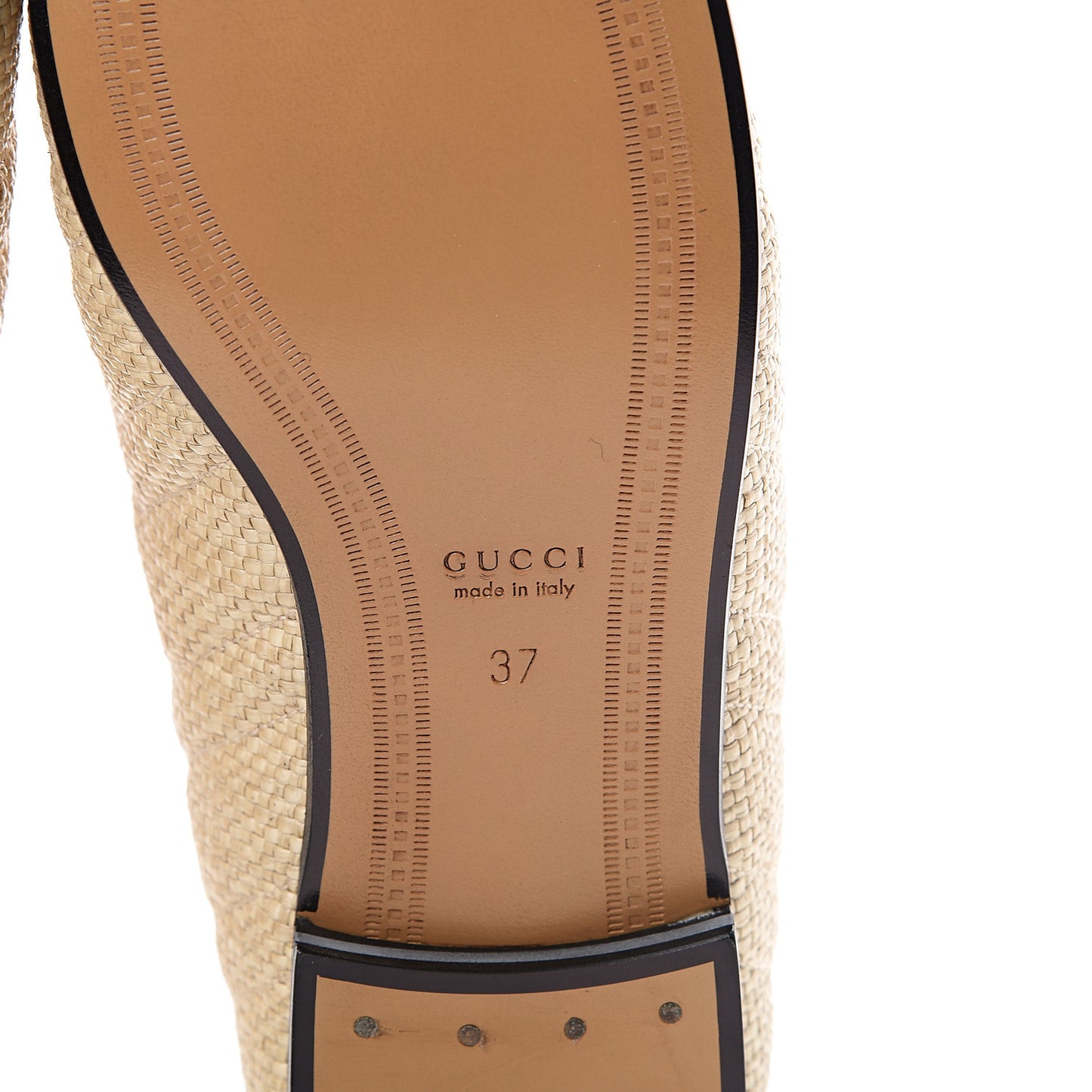 Raffia Elaphe Matelasse Horsebit Womens Jordaan Loafers 37 Natural Cream Brown