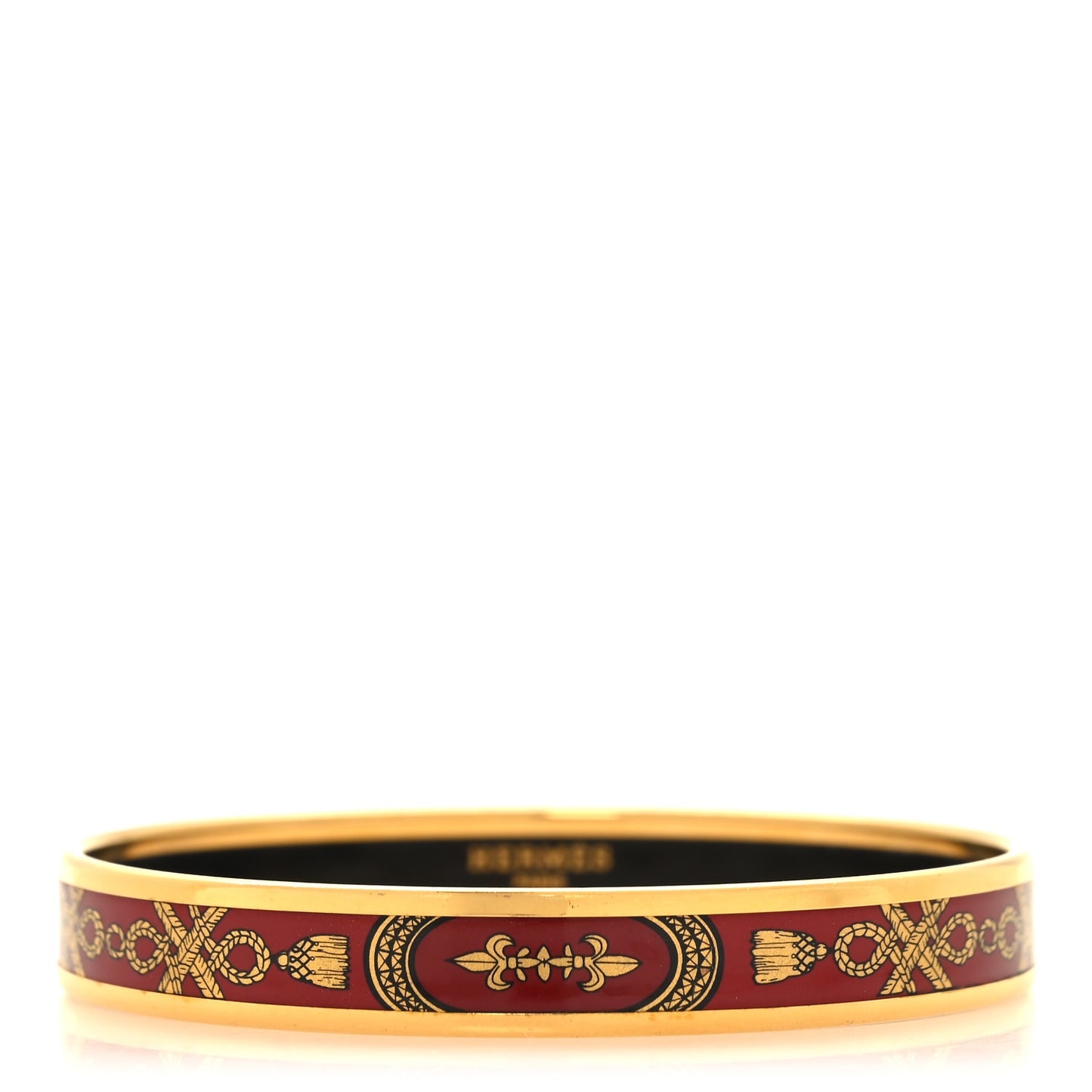 Enamel Printed Narrow Grand Apparat Bracelet 70 Rouge