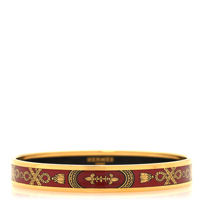 Hermes Enamel Printed Narrow Grand Apparat Bracelet 70 Rouge 1 of 6