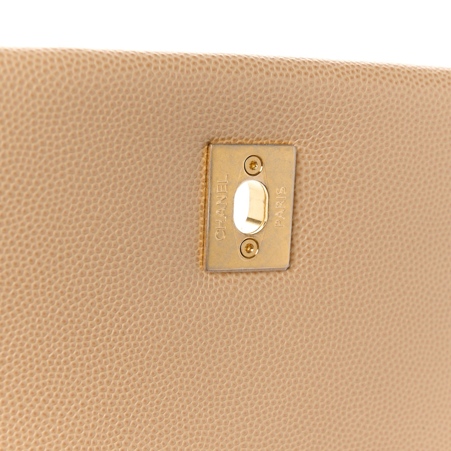 Caviar Lizard Embossed Quilted Small Coco Handle Flap Beige
