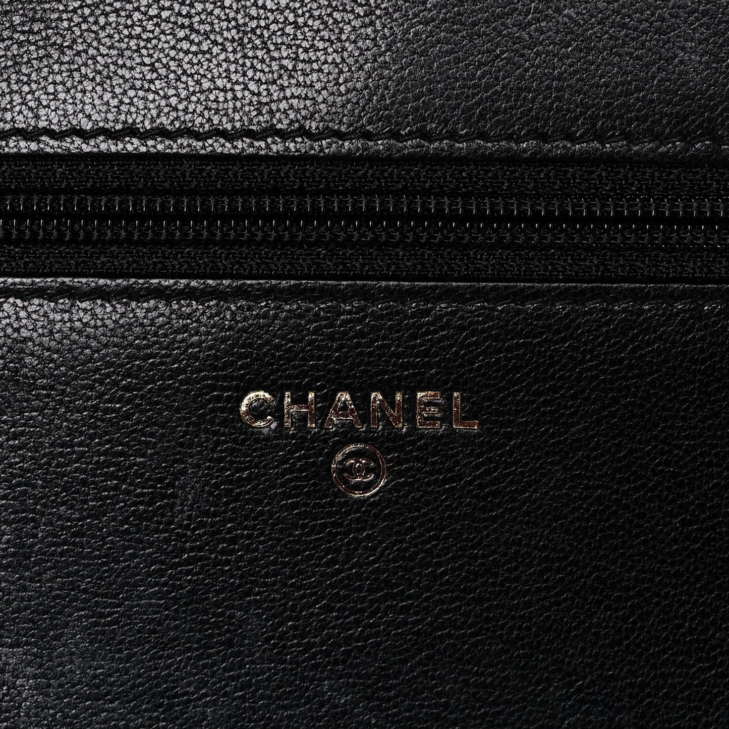 Sheepskin Quilted Mini Vintage Mademoiselle Wallet On Chain WOC Black
