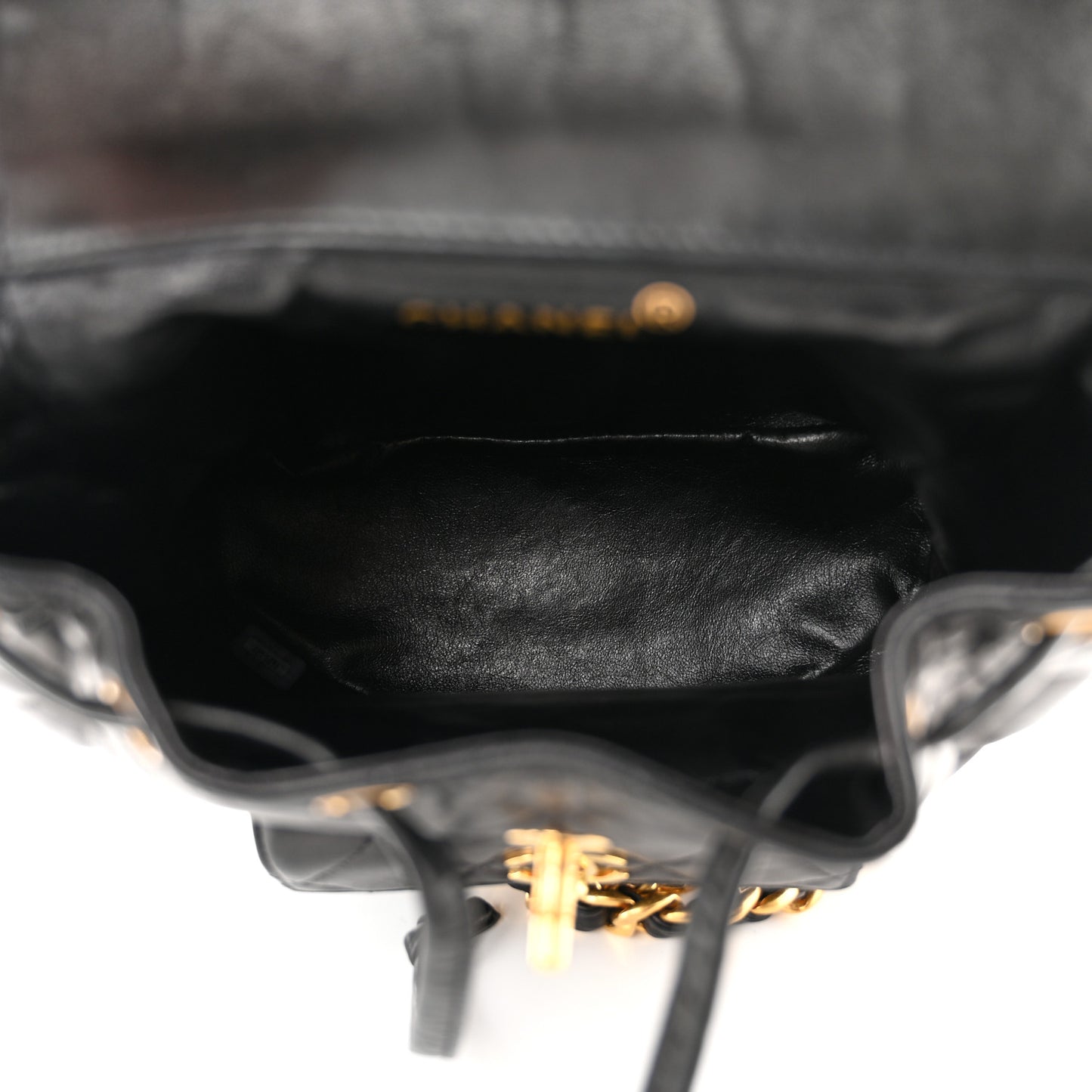 Lambskin Quilted Backpack Black