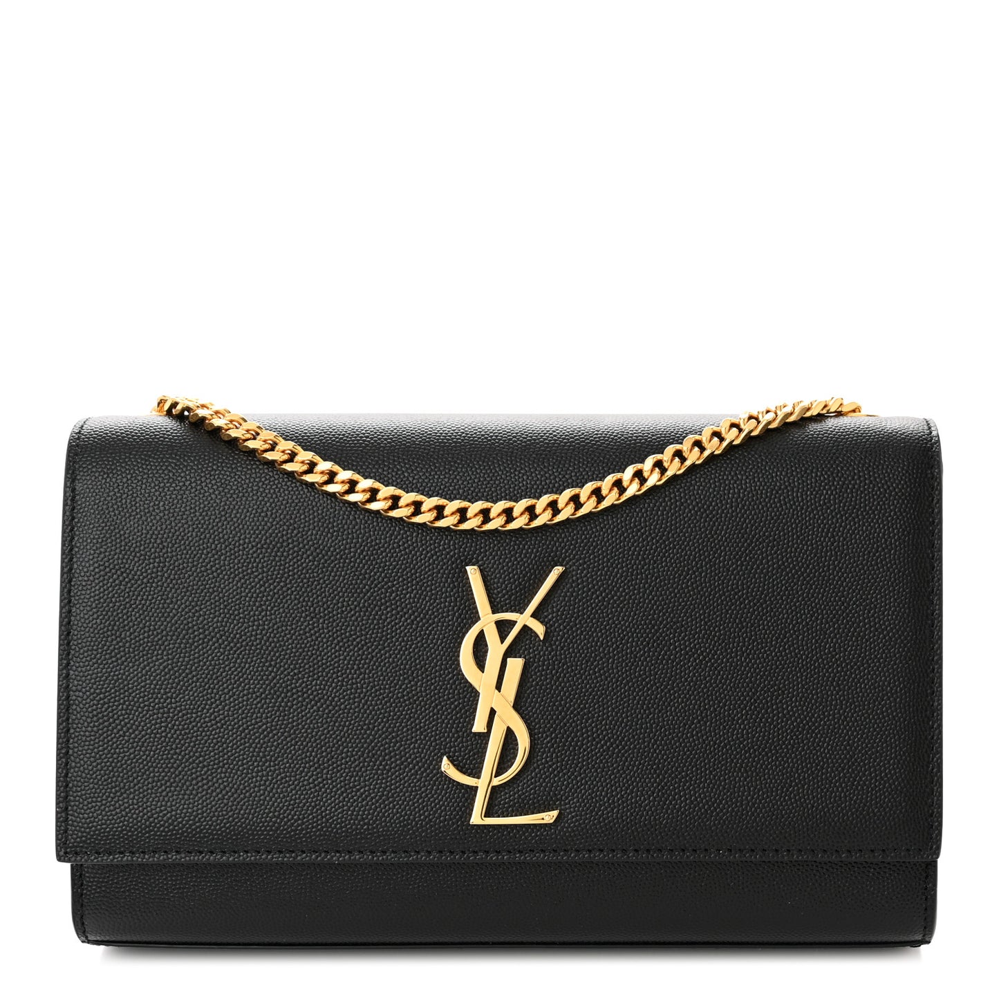 SAINT LAURENT Grain De Poudre Medium Classic Monogram Kate Satchel Black