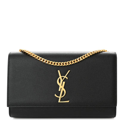 Saint Laurent SAINT LAURENT Grain De Poudre Medium Classic Monogram Kate Satchel Black 1 of 9