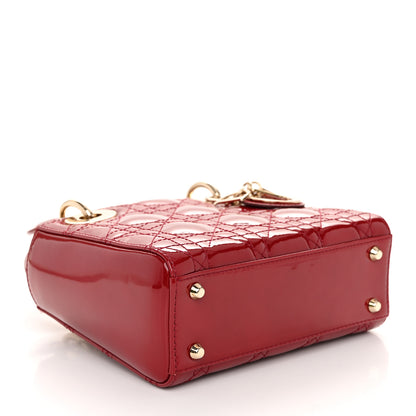 Christian Dior Patent Cannage Mini Lady Dior Red 4 of 10