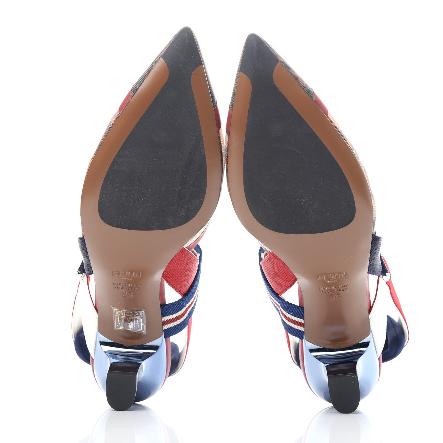 Technical Mesh FF Colibri 55mm Slingback Pumps 38 Tobacco Moro Zaffiro Ciliegia Rosso