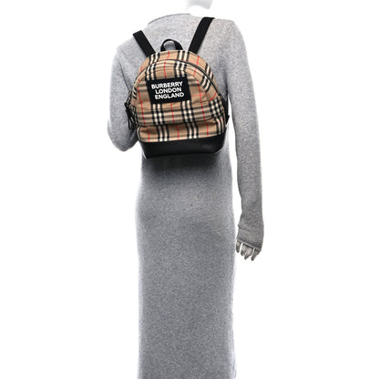 Burberry House Check Canvas Calfskin Small Nico Backpack Archive Beige 3 of 9