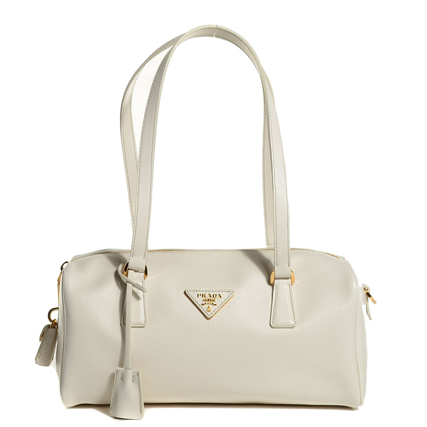 Saffiano Bowler Talco White