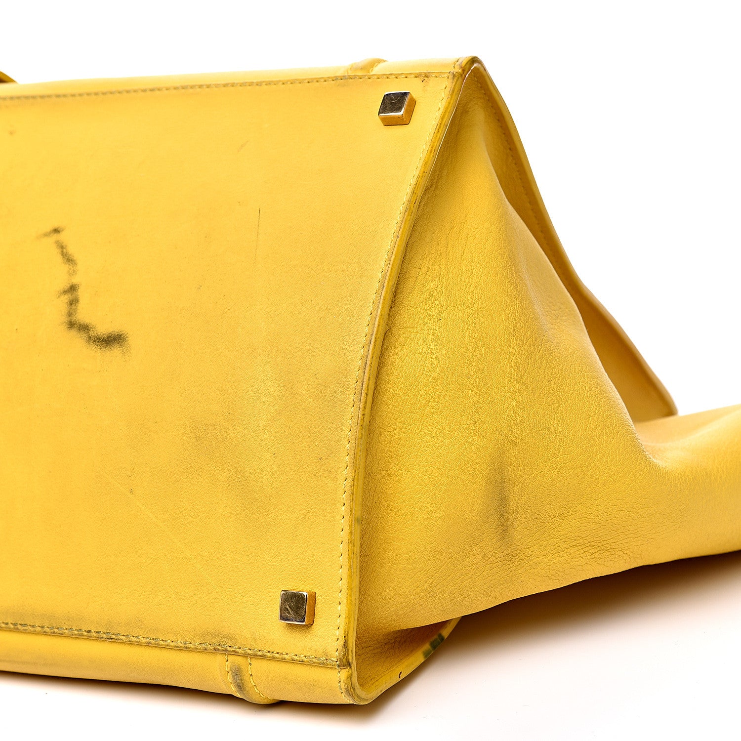 Celine Supple Calfskin Medium Phantom Luggage Yellow 10 of 24