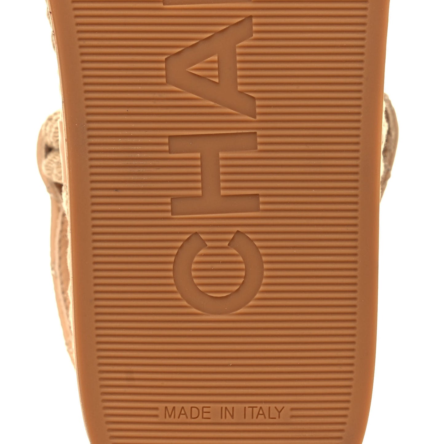 Cord Lambskin Quilted Logo Sandals 39 Beige