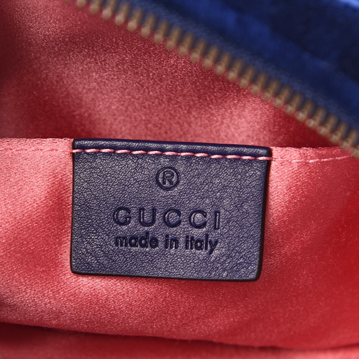 Gucci Velvet Matelasse GG Marmont Belt Bag 85 34 Cobalt Blue 5 of 10
