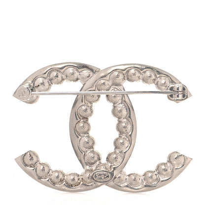 Chanel Pearl Crystal CC Brooch Silver 3 of 6