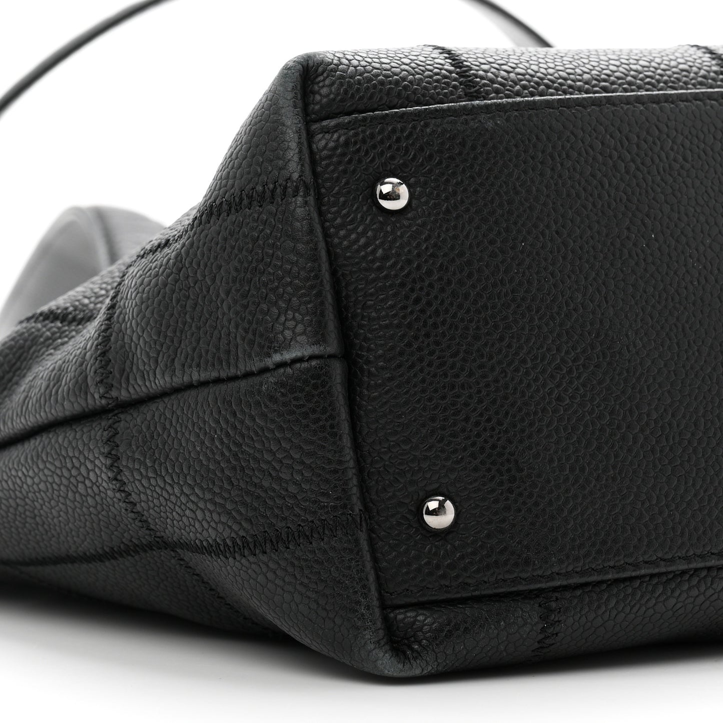 Caviar Square Stitched Tote Black