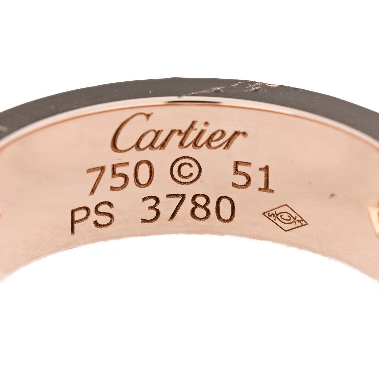 Cartier 18K Pink Gold 3 Diamond 5.5mm LOVE Ring 51 5.75 4 of 5