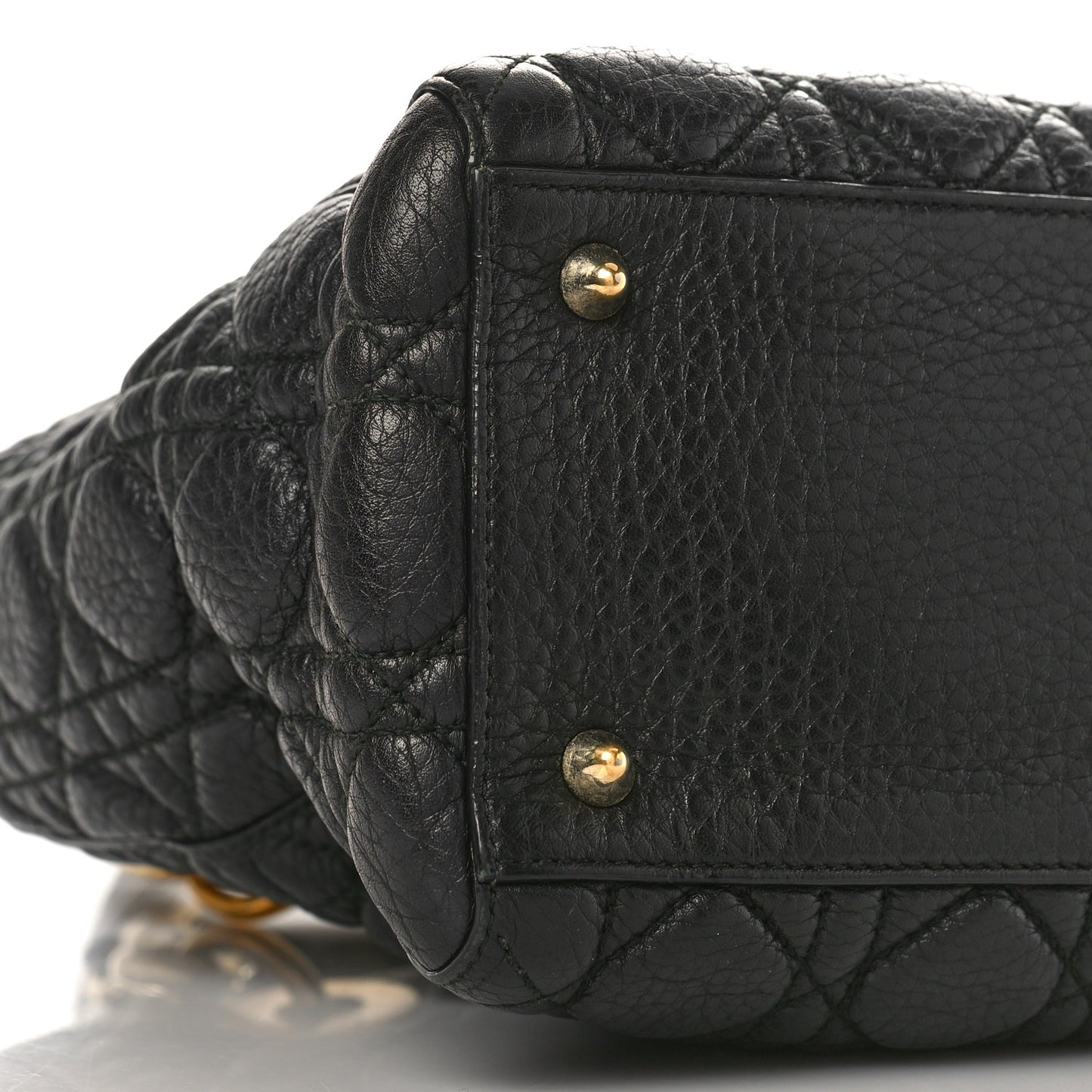 Grained Calfskin Cannage Medium Supple Lady Dior Black