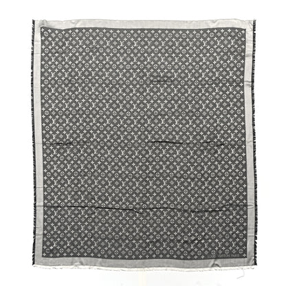 Louis Vuitton Silk Wool Monogram Denim Shawl Black 1 of 6