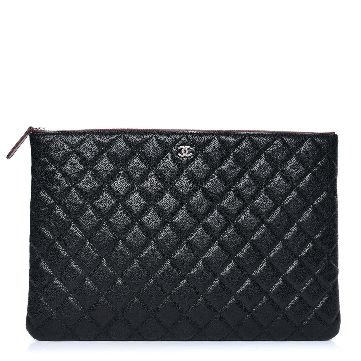 Caviar Quilted Large Cosmetic Case Black