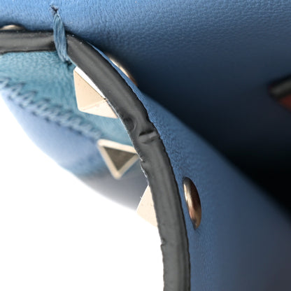Valentino Garavani Lambskin Patchwork Medium Rockstud Spike Shoulder Bag Angel Blue 10 of 11
