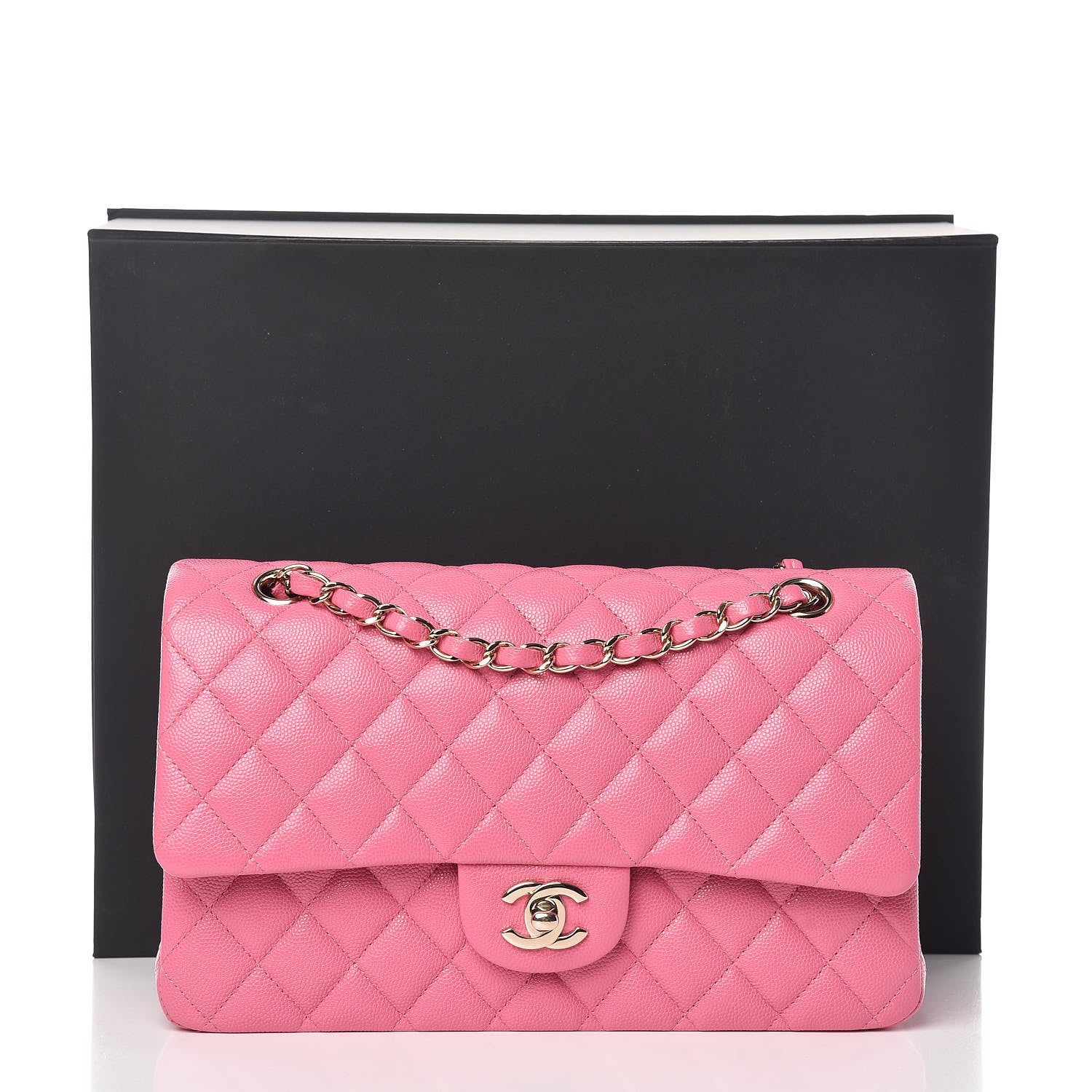 Chanel Caviar Quilted Medium Double Flap Pink 11 of 11