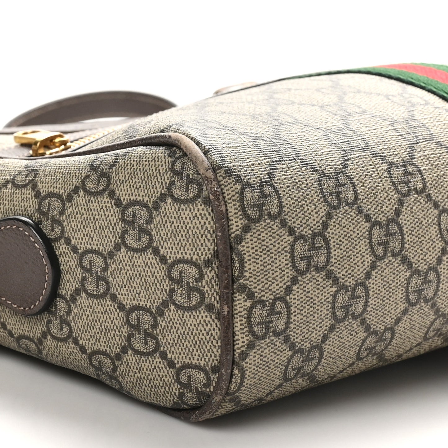 GG Supreme Monogram Web Small Ophidia Shoulder Bag Brown