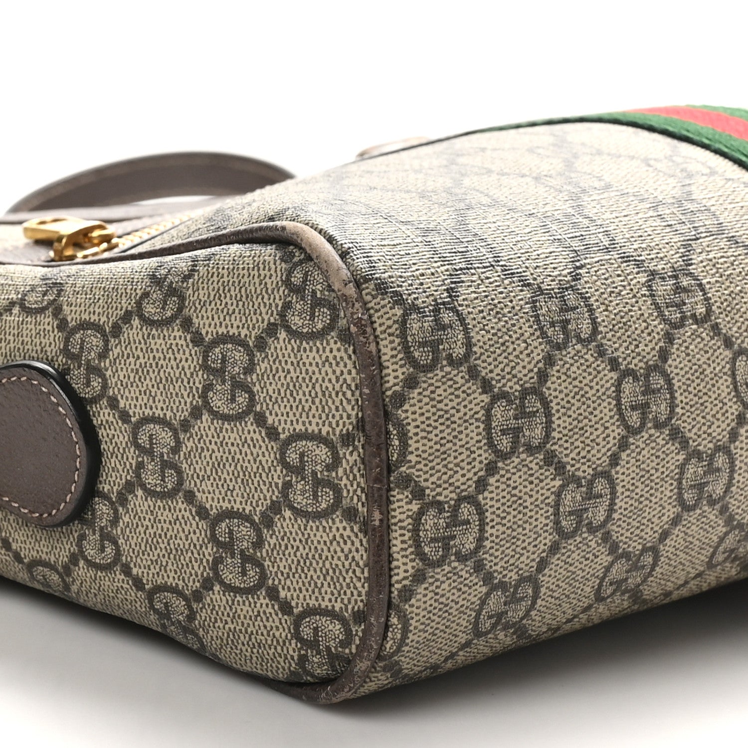 Gucci GG Supreme Monogram Web Small Ophidia Shoulder Bag Brown 9 of 10