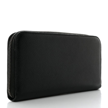 Prada Saffiano Metal Zip Around Wallet Black 3 of 7
