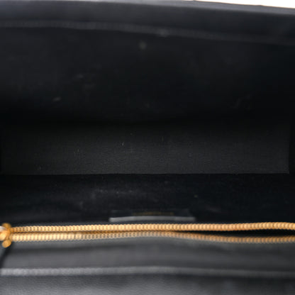 Saint Laurent Grain De Poudre Matelasse Chevron Large Monogram Satchel Black 5 of 10