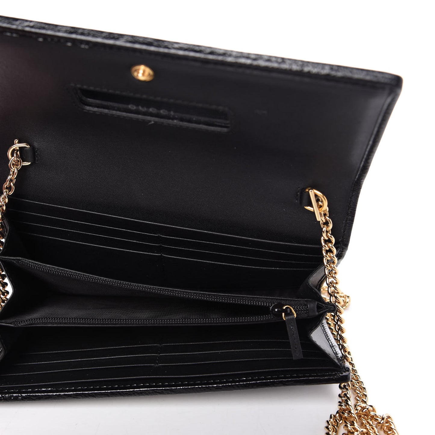 Suede Patent Web Ophidia Wallet On Chain Black