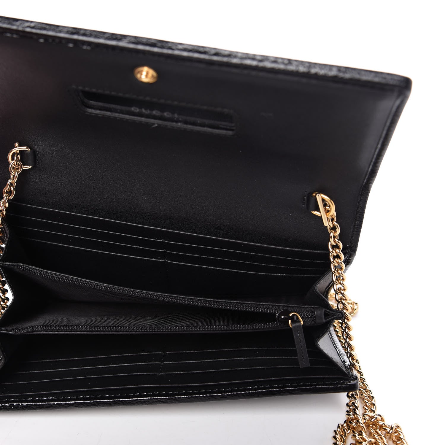 Gucci Suede Patent Web Ophidia Wallet On Chain Black 5 of 11