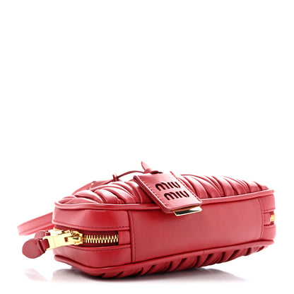 Miu Miu Nappa Matelasse Regular Arcadie Top Handle Bag Rosso 4 of 9