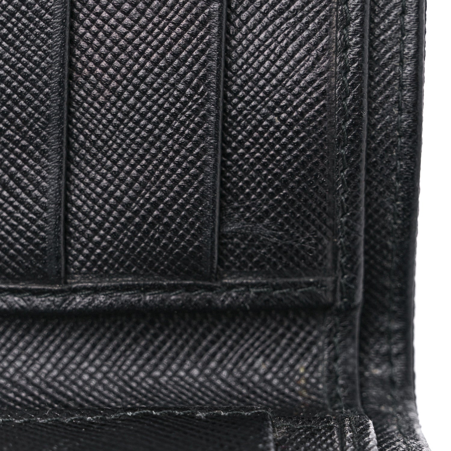 Prada Tessuto Nylon Saffiano Tri-Fold Compact Wallet Black 10 of 13